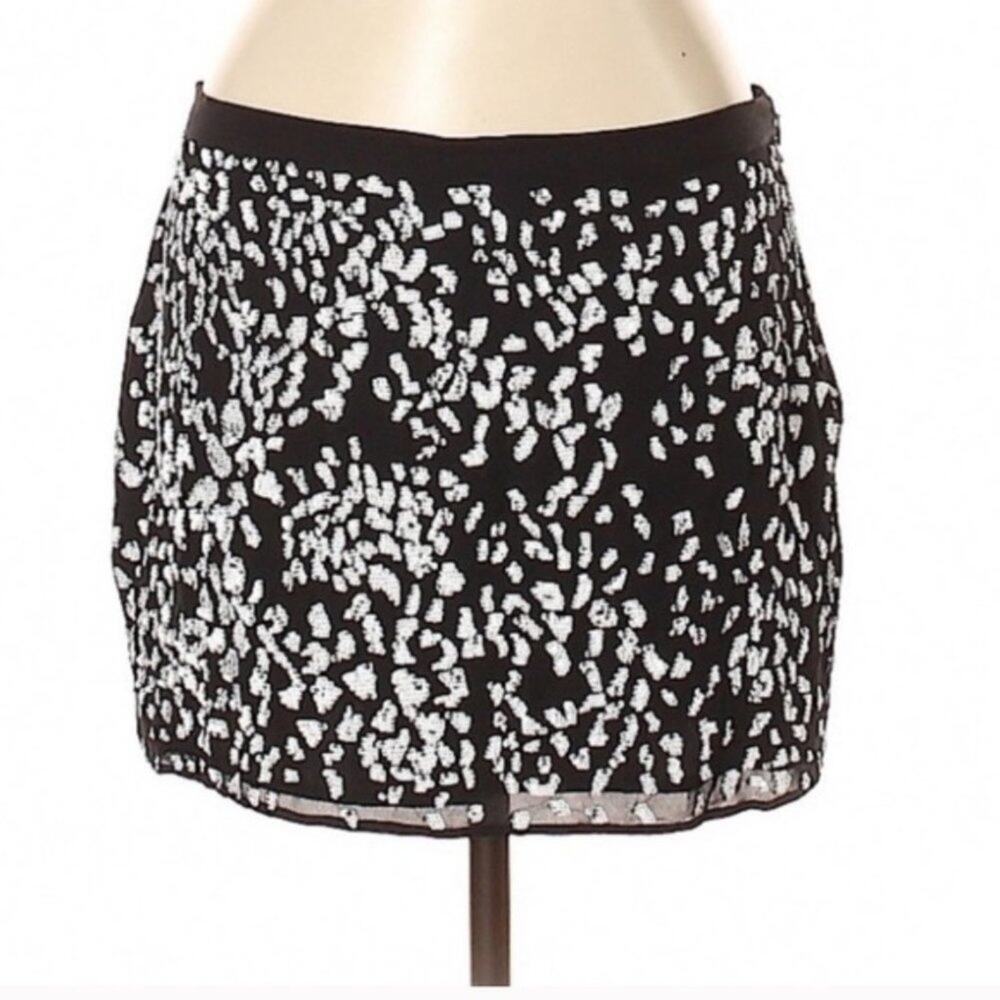 NWT Haute Hippie silk sequined leopard print skirt‎